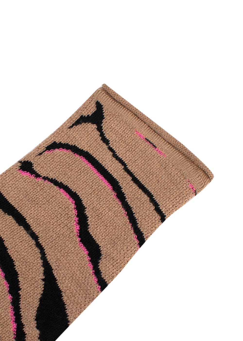 Stella McCartney Sand Tiger Print Jacquard-knit wool-blend Jumper Size XS Black/Brown/Pink wool