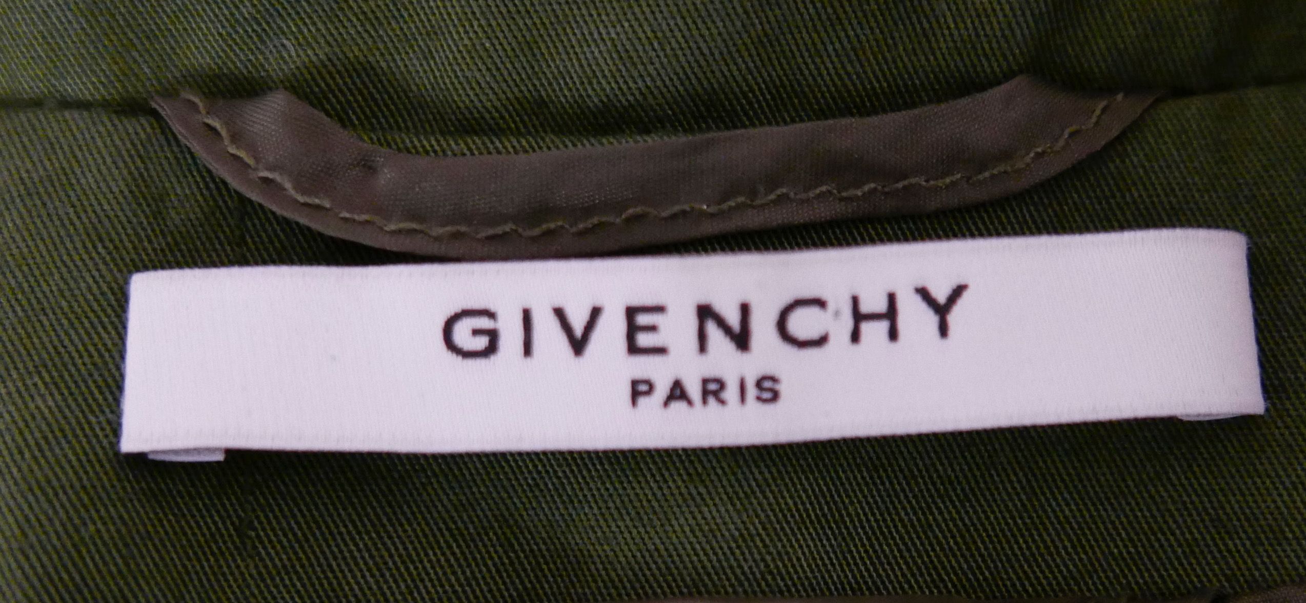 Preowned Givenchy Green  Black Hybrid Trench Coat Size M Green/Navy cotton