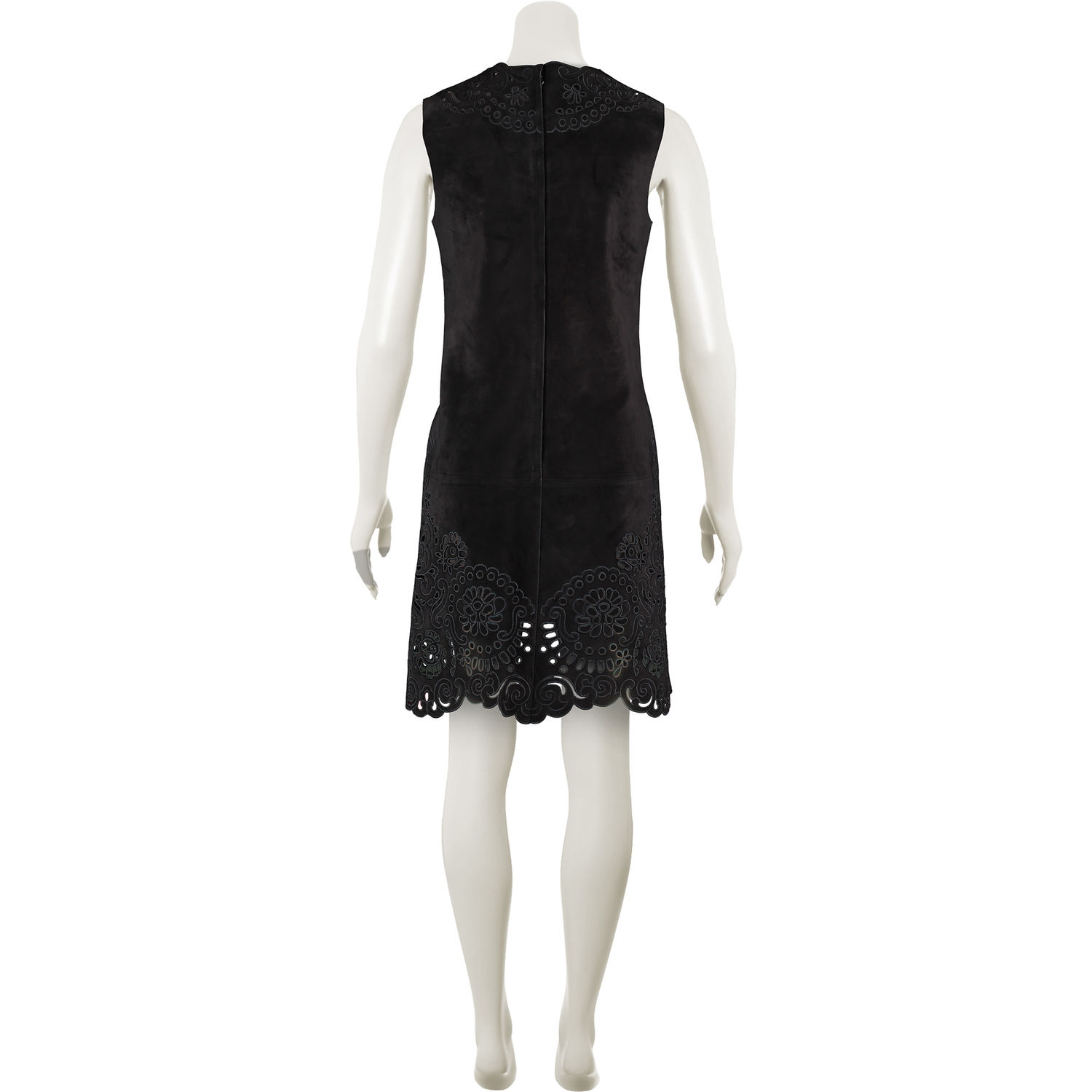 Dolce  Gabbana black suede shift tunic dress Size XS leather