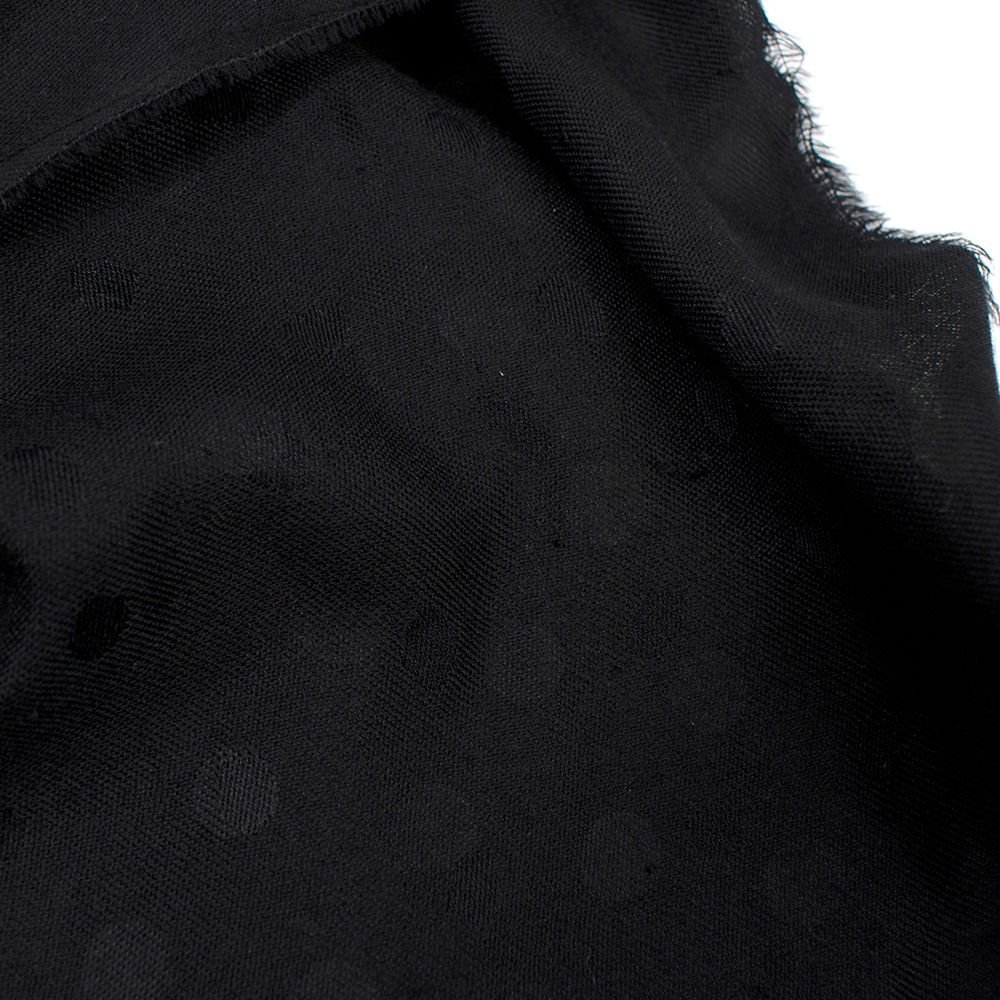 Preowned Balenciaga Black Polka Dot Scarf silk