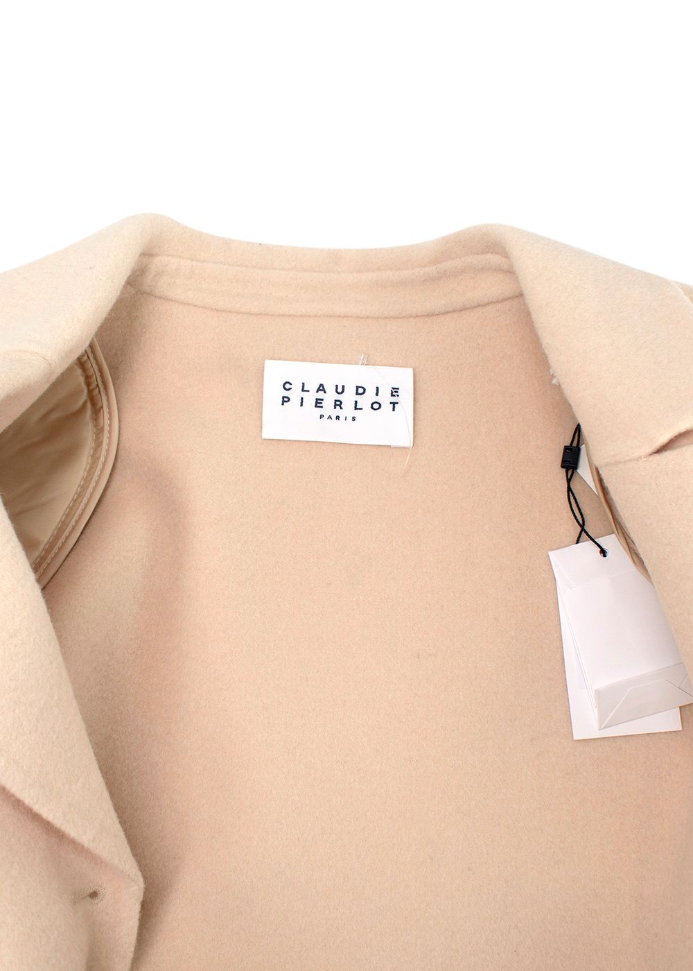 Claudie Pierlot Beige Single Breasted Wool Blend Trench Coat Size M