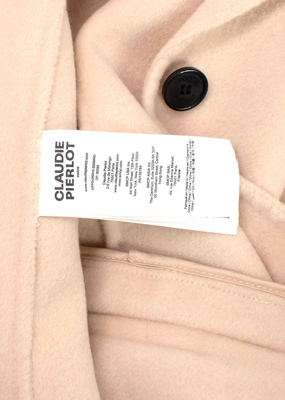 Claudie Pierlot Beige Single Breasted Wool Blend Trench Coat Size M