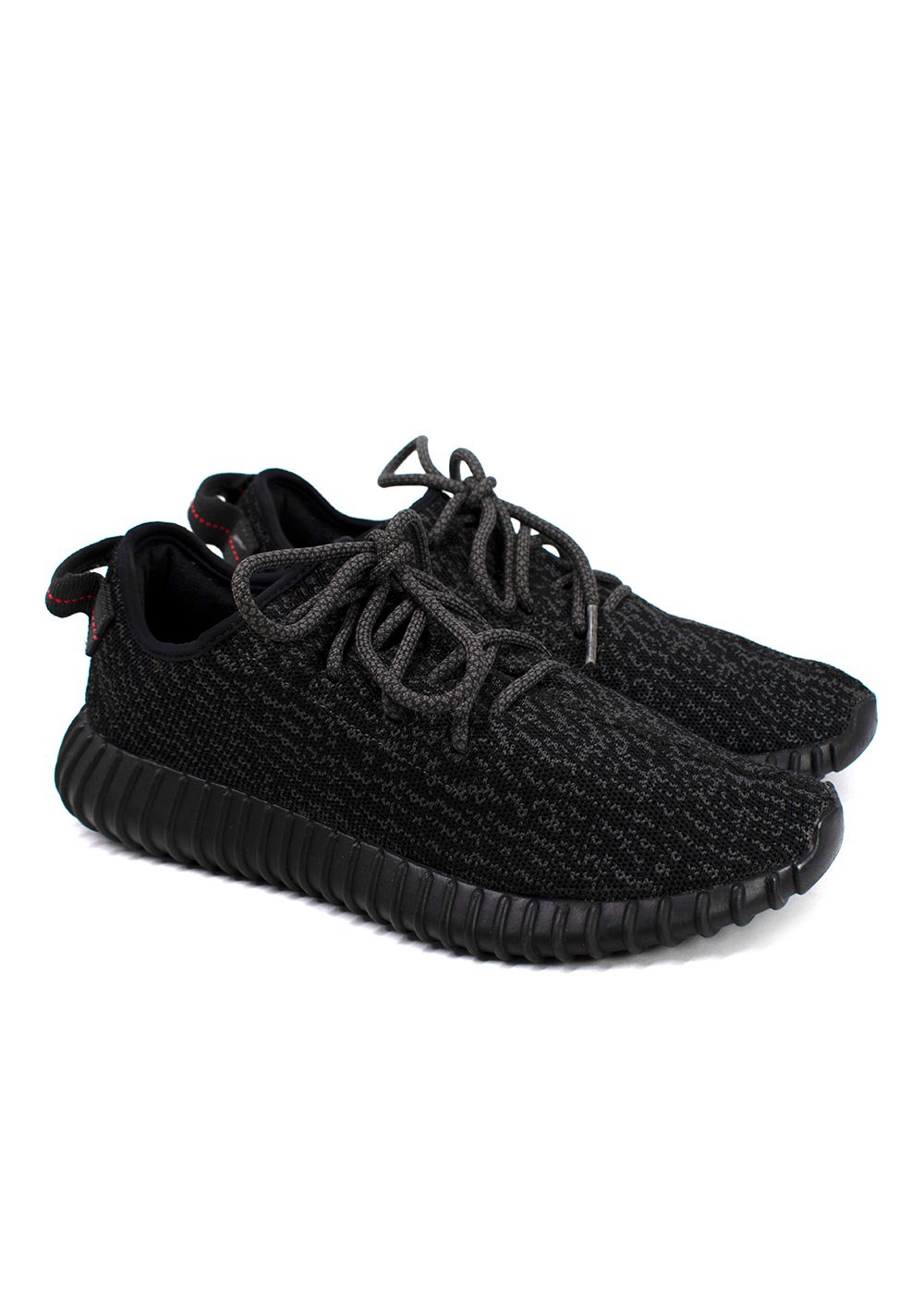 Men's Preowned Adidas Yeezy Pirate Black Boost 350  Trainers Size 415 Black / Grey rubber