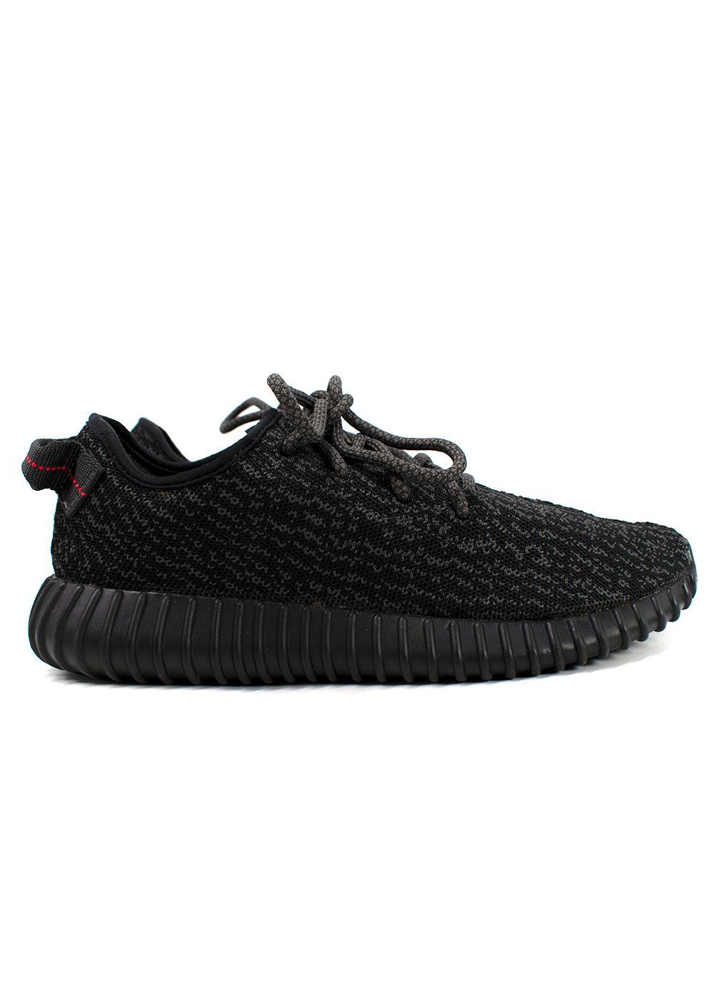 Men's Preowned Adidas Yeezy Pirate Black Boost 350  Trainers Size 415 Black / Grey rubber