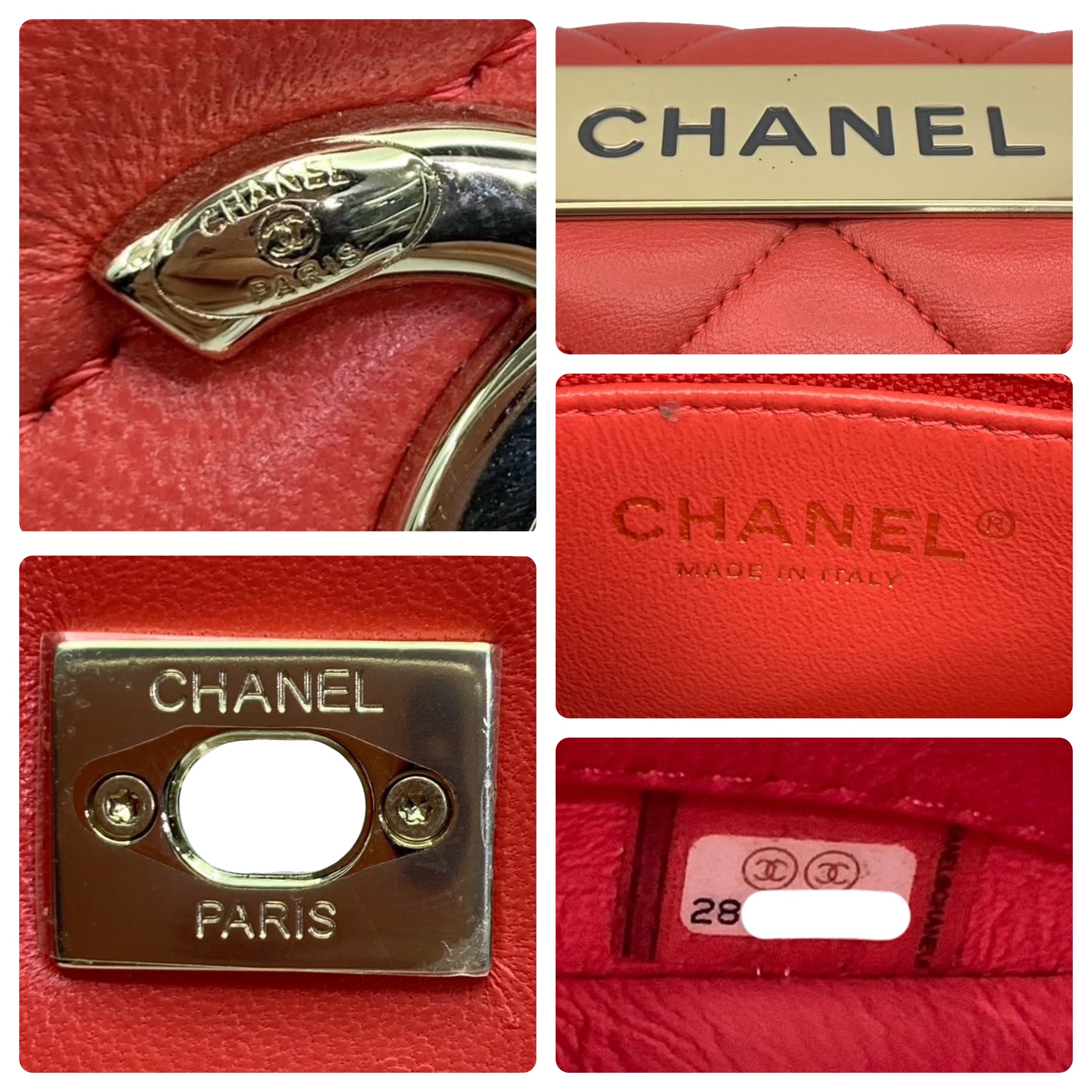 Preowned Chanel Small Orange Lambskin Trendy CC Flap Bag leather