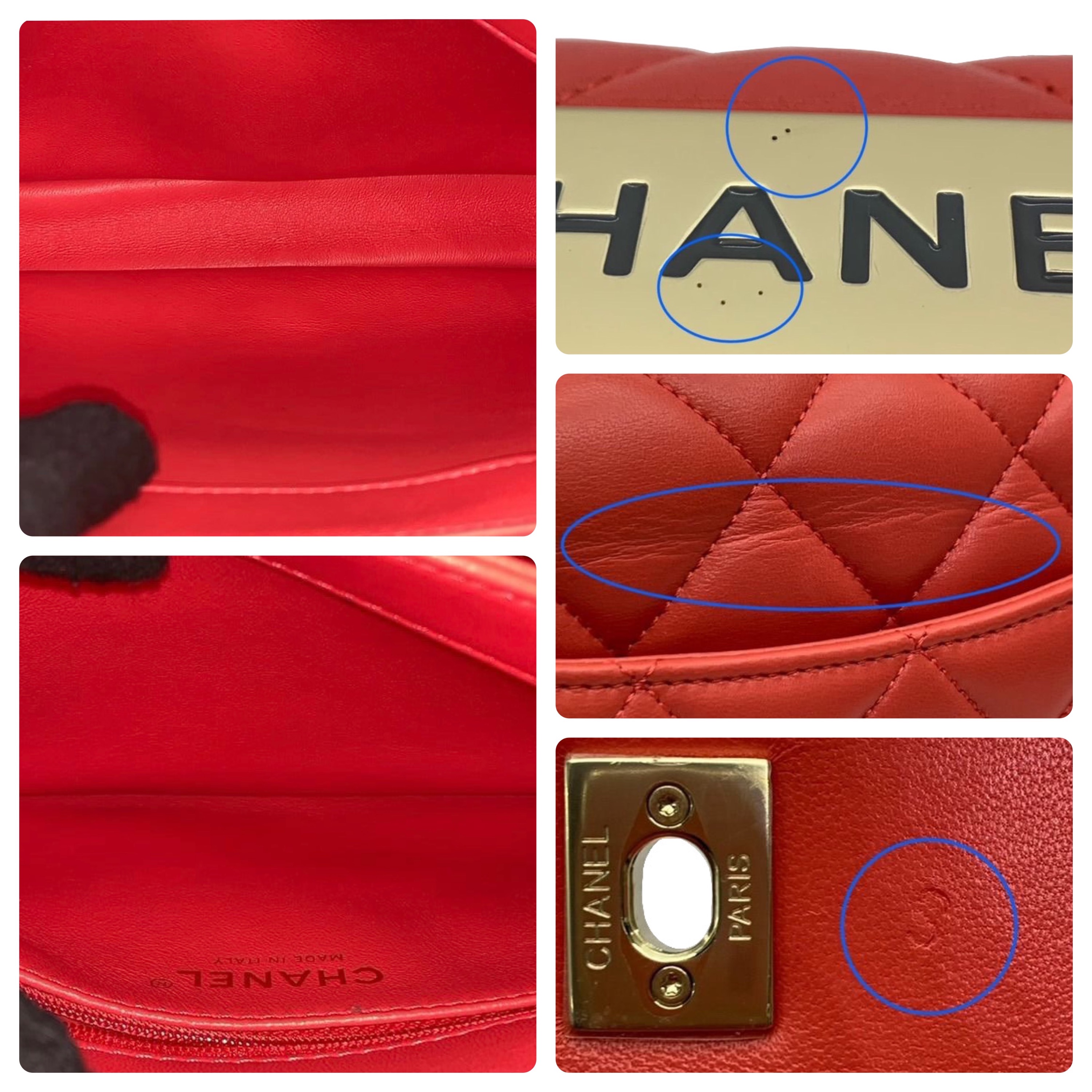 Preowned Chanel Small Orange Lambskin Trendy CC Flap Bag leather