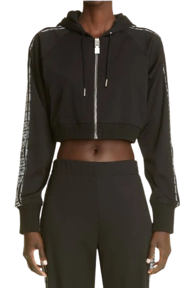 Givenchy Black Cropped Sweatshirt Size L polyamide/viscose/elastane