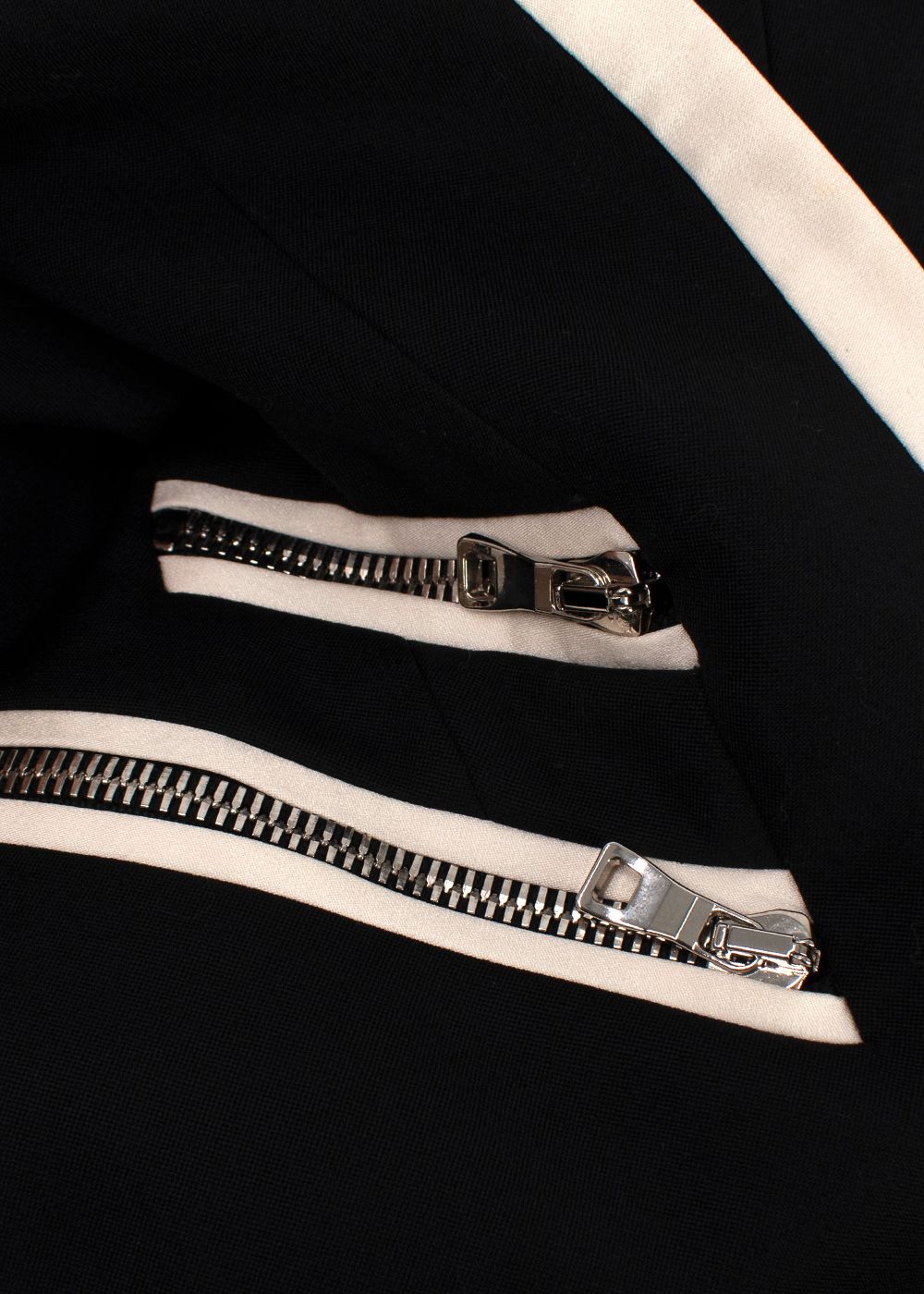 Balmain Black and Cream Cropped Wool Blazer Size XS Black Cream