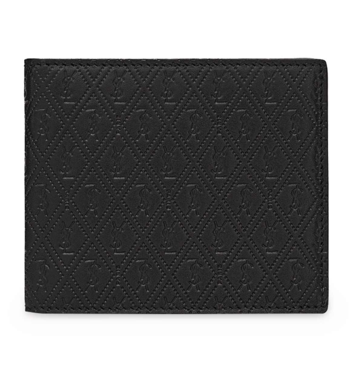 Men's Saint Laurent Black Embossed Leather Bifold Wallet