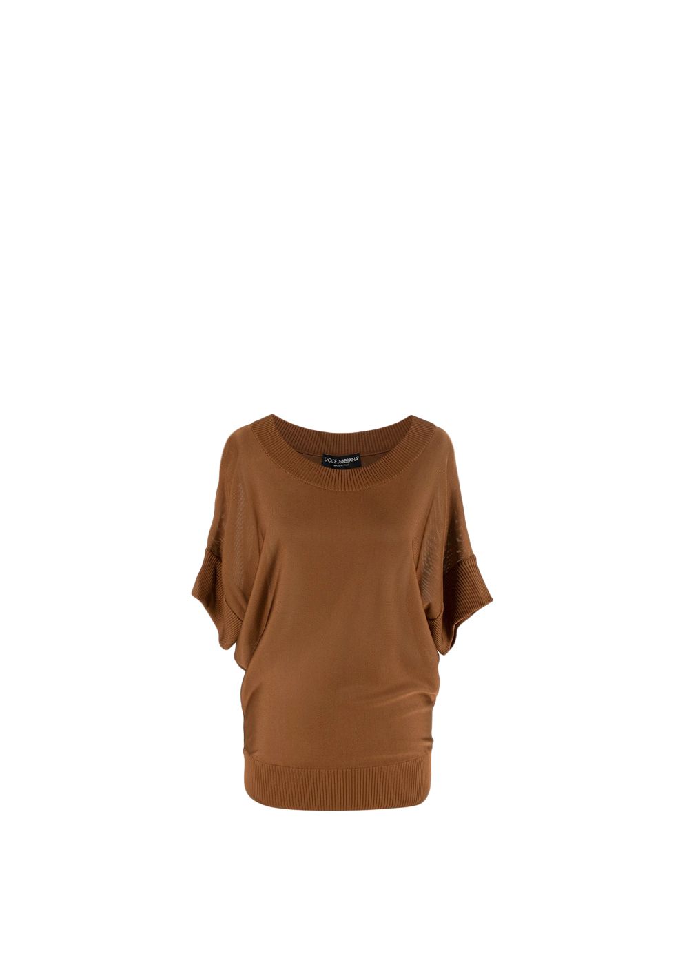 Preowned Dolce  Gabbana Chocolate Brown Fine-Knit Batwing Sweater Size XS viscose