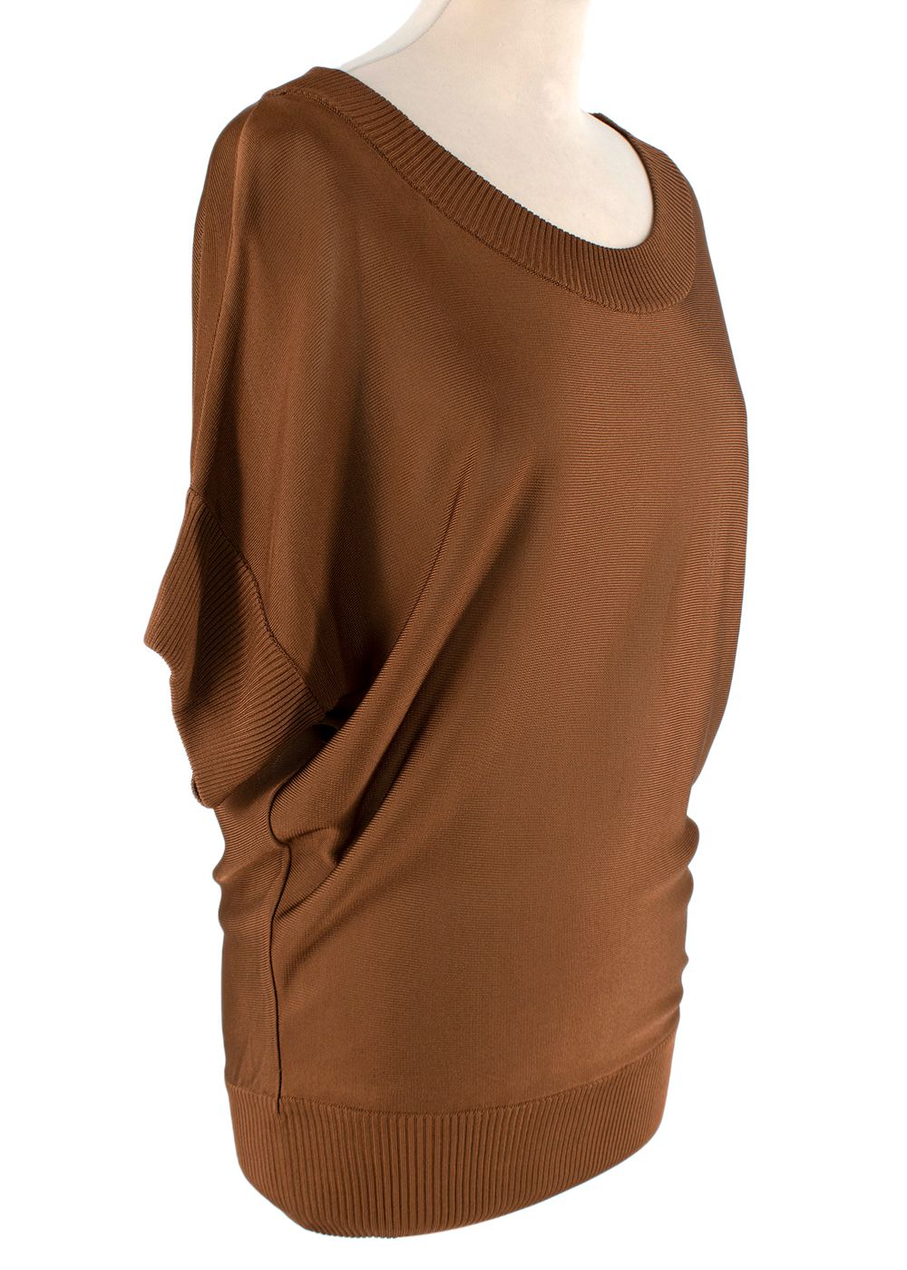 Preowned Dolce  Gabbana Chocolate Brown Fine-Knit Batwing Sweater Size XS viscose