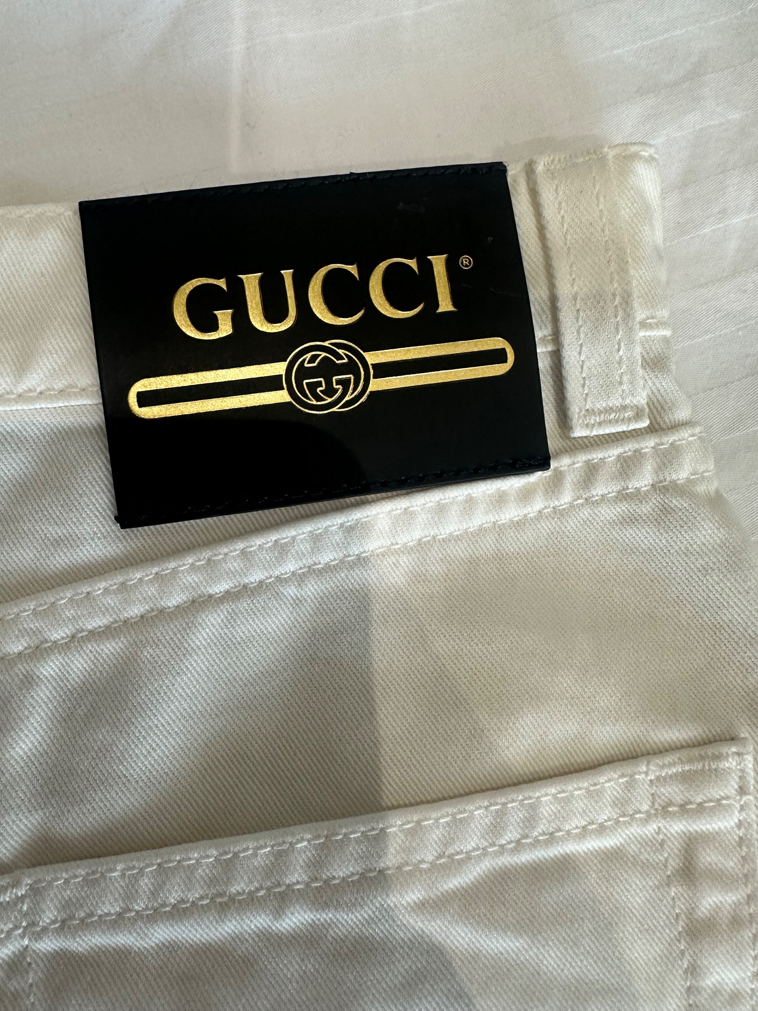 Gucci White Denim Shorts Size 26/66 coton