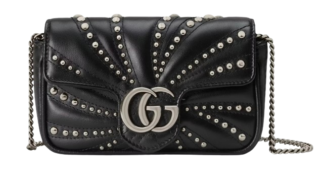 Gucci Black Studded Marmont Crossbody Bag