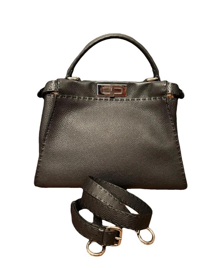 Preowned Fendi Black Peekaboo Top Handle Bag leather