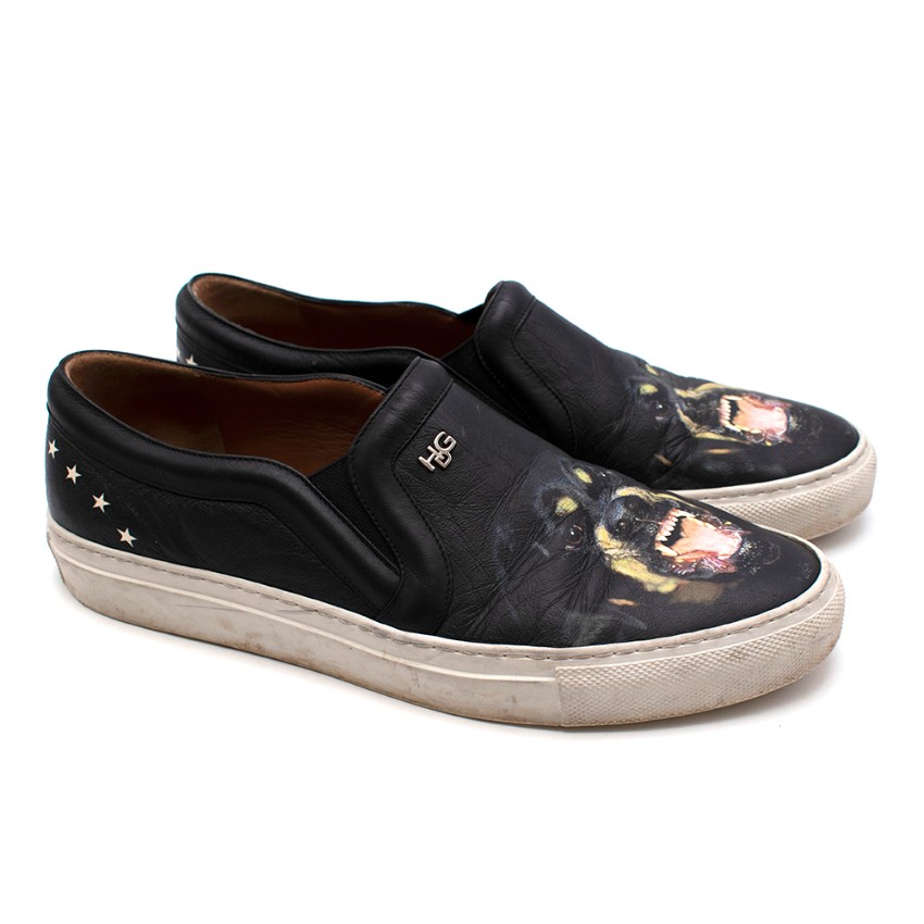 Preowned Givenchy Black Skate Rottweiler Slip-on Sneakers Size 38 leather