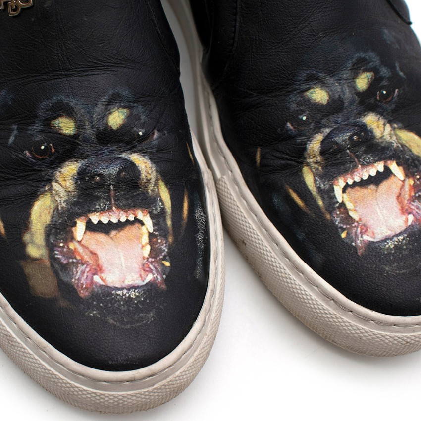 Preowned Givenchy Black Skate Rottweiler Slip-on Sneakers Size 38 leather