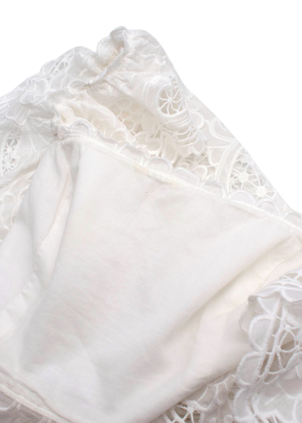 Preowned Zimmermann White Lace Lulu Poplin Crop Top Size S cotton