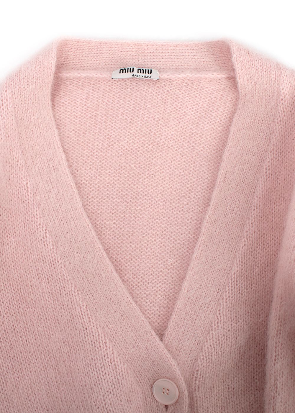 Miu Miu Pink Star Print Mohair Cardigan Size XS mohair/cashmere/polyamide