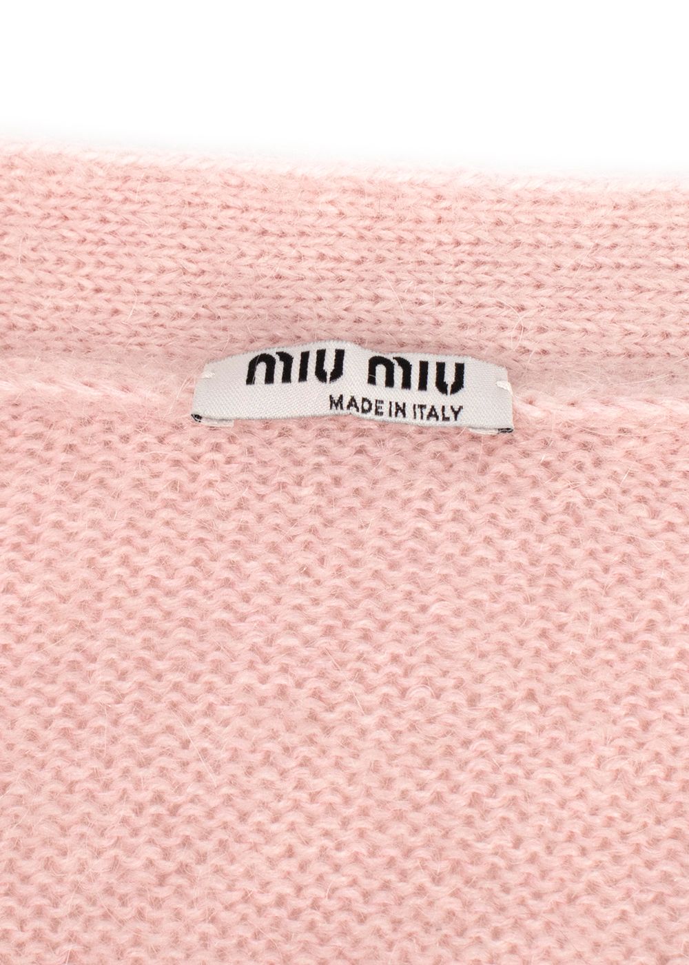 Miu Miu Pink Star Print Mohair Cardigan Size XS mohair/cashmere/polyamide