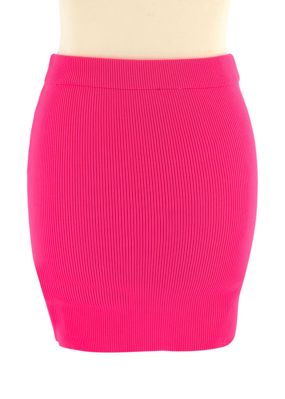 Helmut Lang Bright Pink Essential Crop Cardigan and Mini Skirt Set Size XS Neon Pink polyester