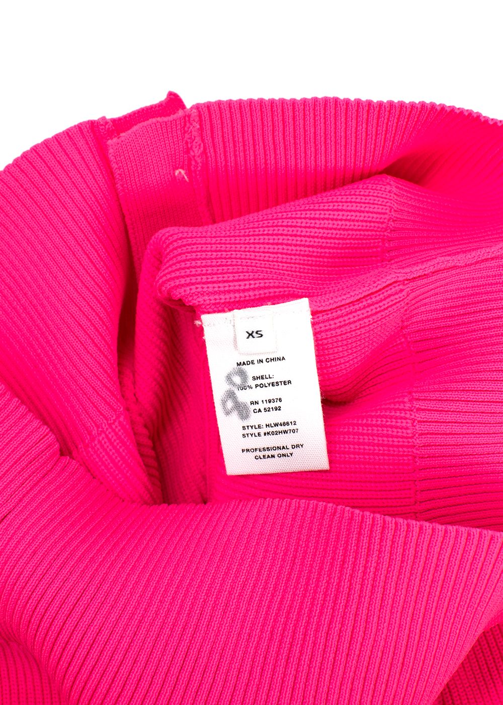 Helmut Lang Bright Pink Essential Crop Cardigan and Mini Skirt Set Size XS Neon Pink polyester