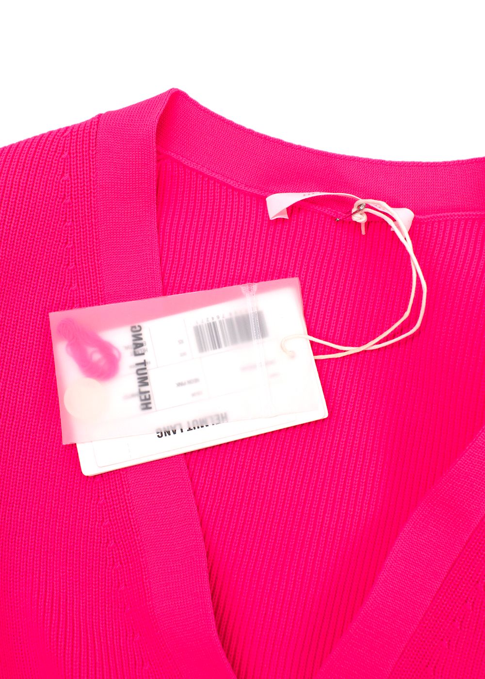 Helmut Lang Bright Pink Essential Crop Cardigan and Mini Skirt Set Size XS Neon Pink polyester