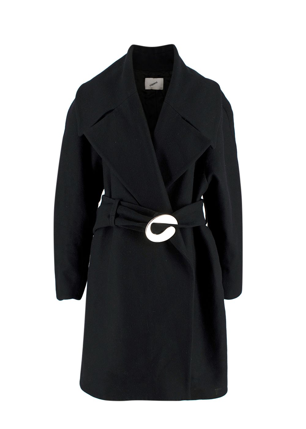 Preowned Coperni Classic Black Wool Coat with Belt Size XS