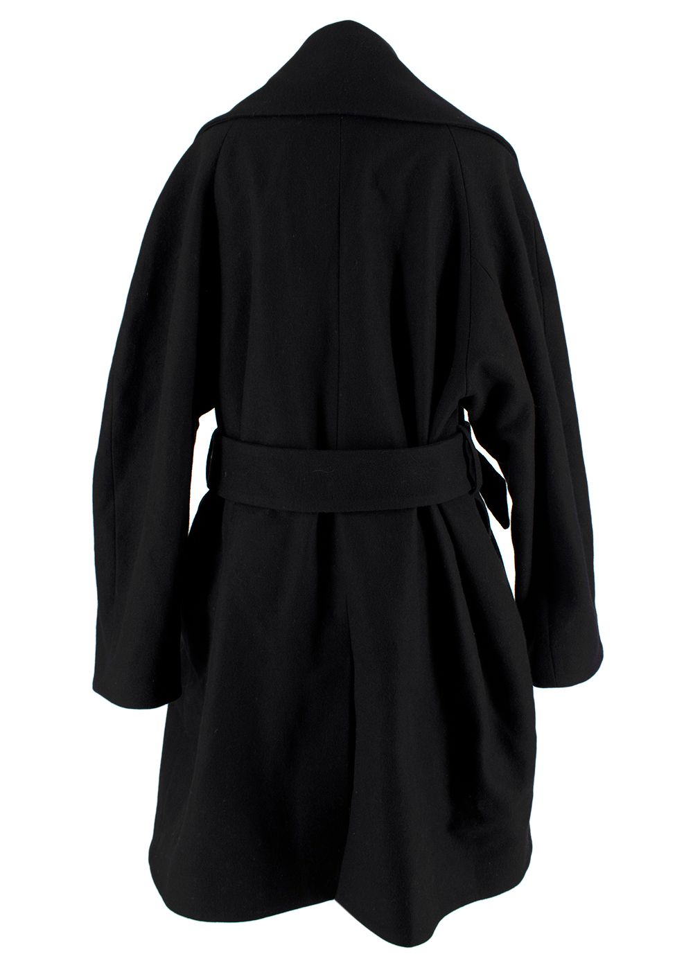 Preowned Coperni Classic Black Wool Coat with Belt Size XS