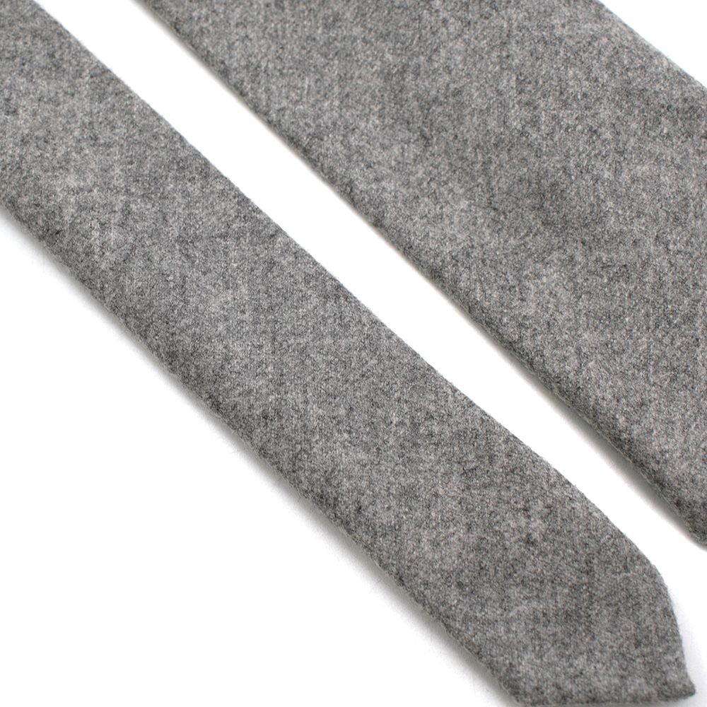 Men's G Inglese Grey Floral Detail Wool Tie