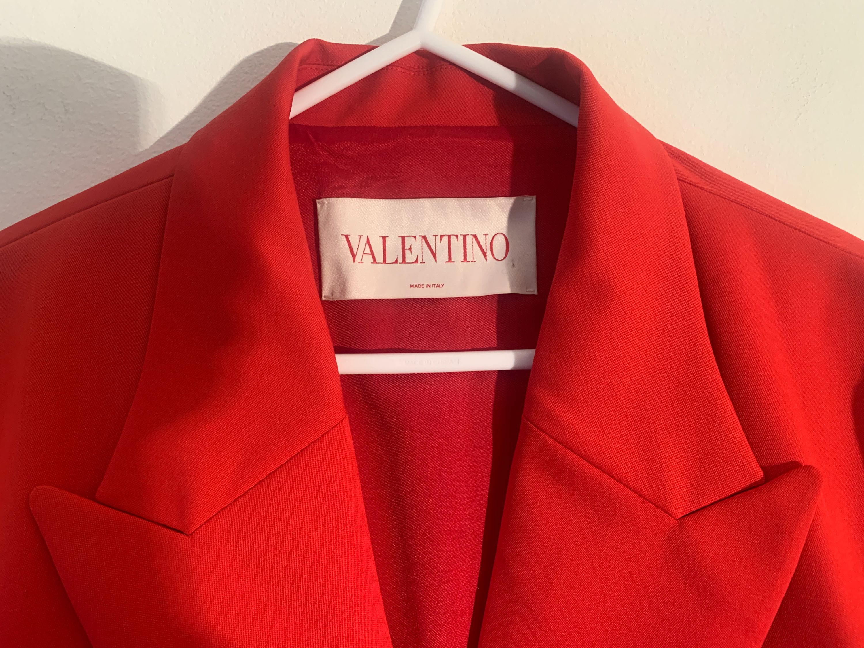 Preowned Valentino Red Single Breasted Wool Blazer Size M virgin wool/elastane