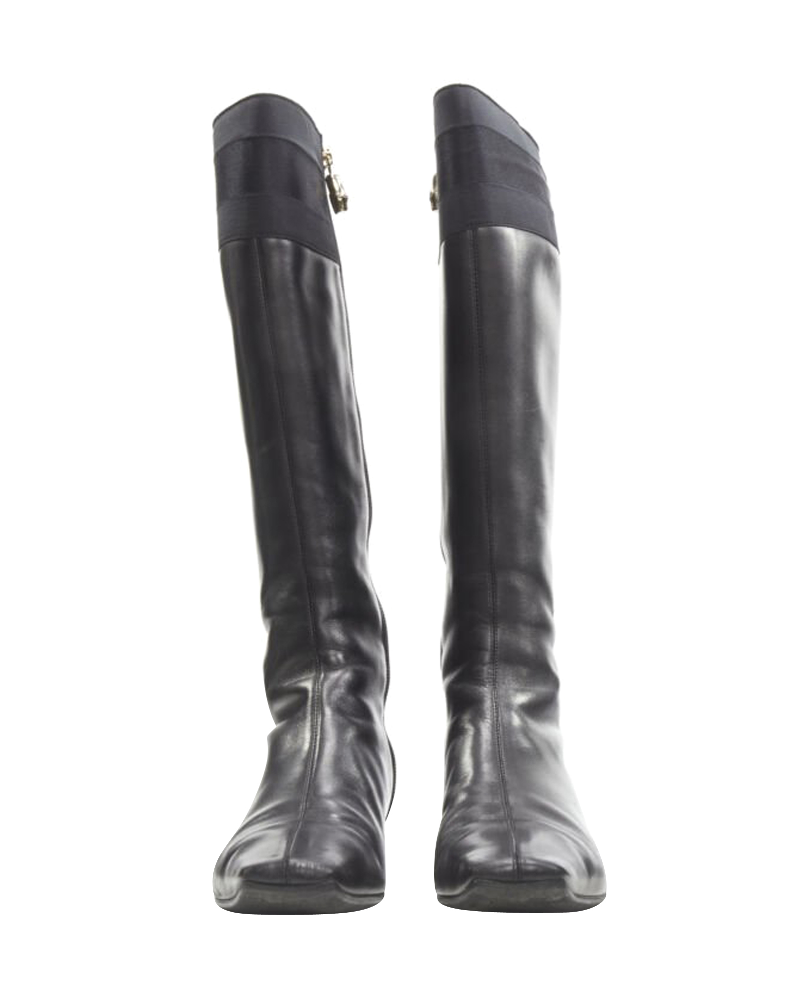 Preowned Gucci Black Leather Riding Boots Size 36 leather/sheep leather