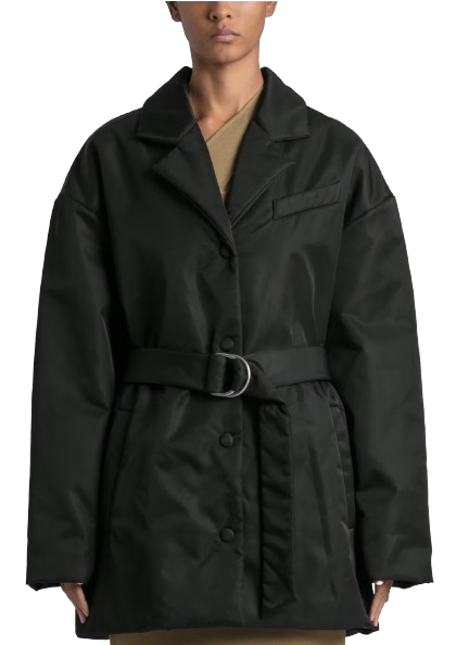 Nanushka Black Liban Nylon Quilted Short Coat Size L