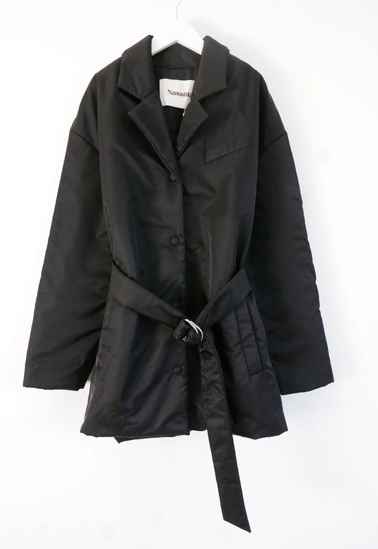 Nanushka Black Liban Nylon Quilted Short Coat Size L