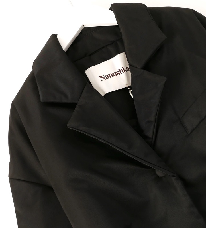 Nanushka Black Liban Nylon Quilted Short Coat Size L