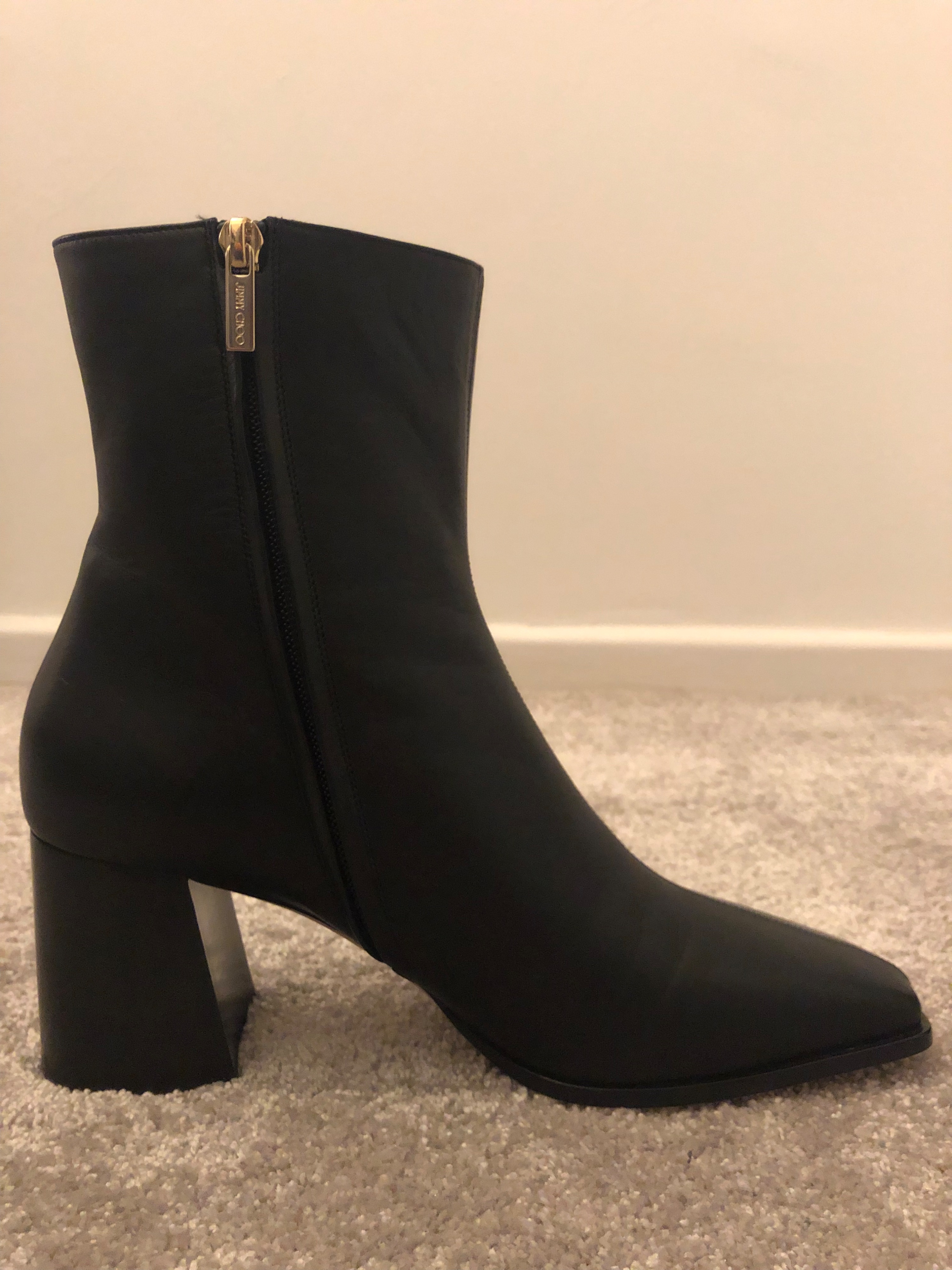 Jimmy Choo Black Leather Bryelle 65mm Ankle Boots Size 41