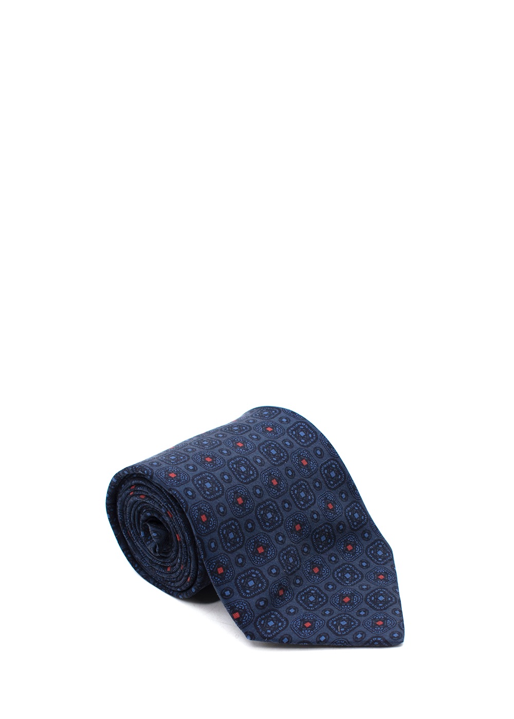 Men's Preowned Lanvin Navy Silk Printed Tie