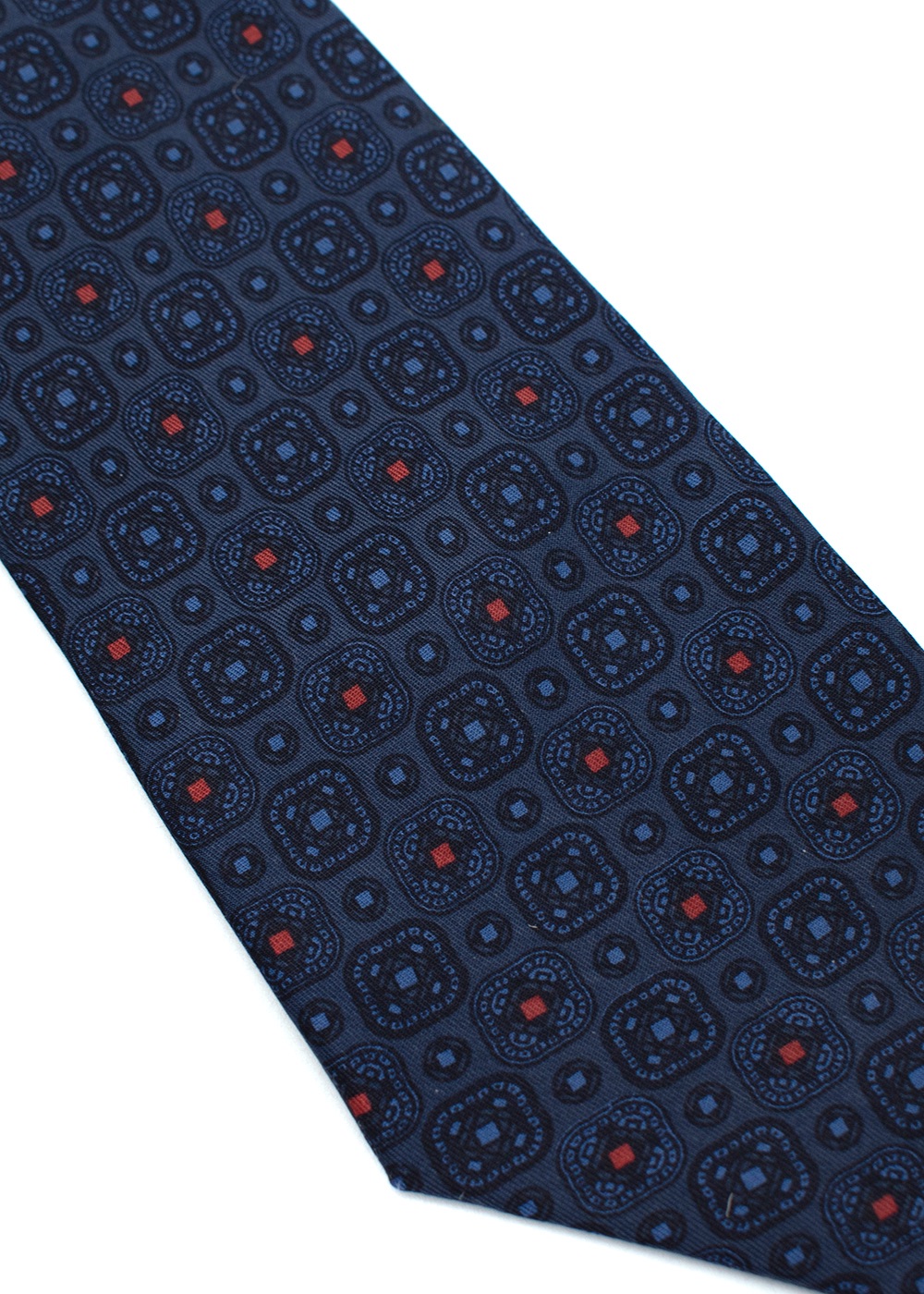 Men's Preowned Lanvin Navy Silk Printed Tie