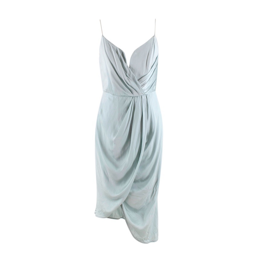 Preowned Zimmermann Blue Washed Silk Satin Cocktail Dress Size M