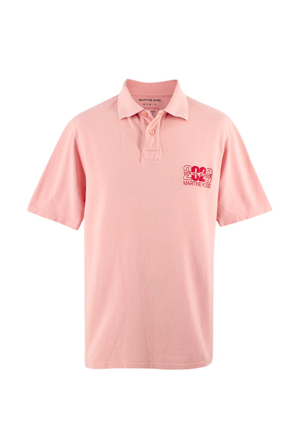 Men's Martine Rose Salmon Pink 2020 S/S Polo Shirt Size L cotton