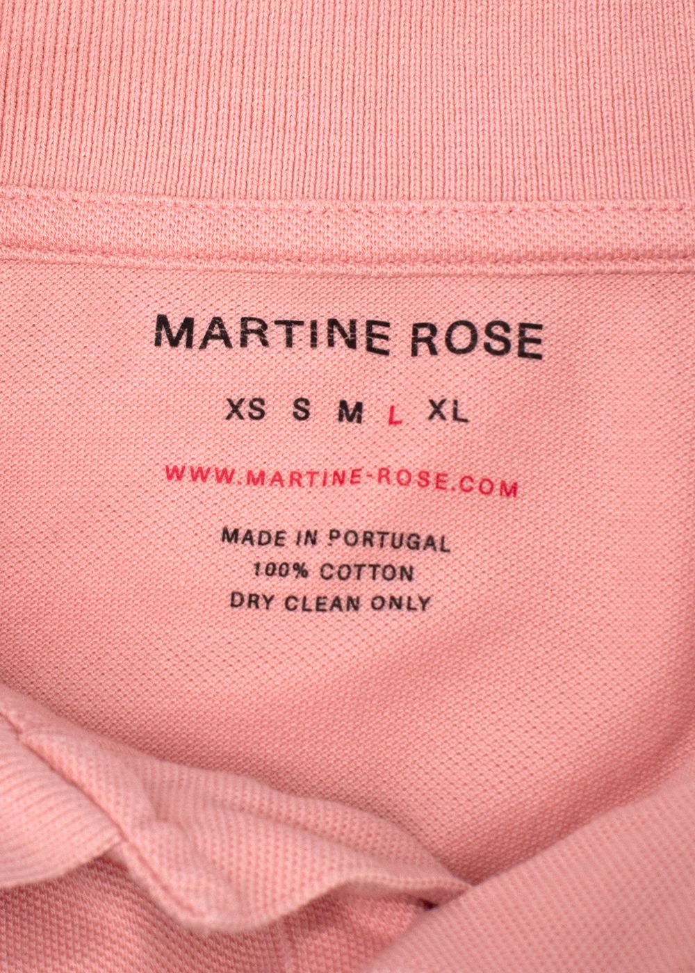 Men's Martine Rose Salmon Pink 2020 S/S Polo Shirt Size L cotton