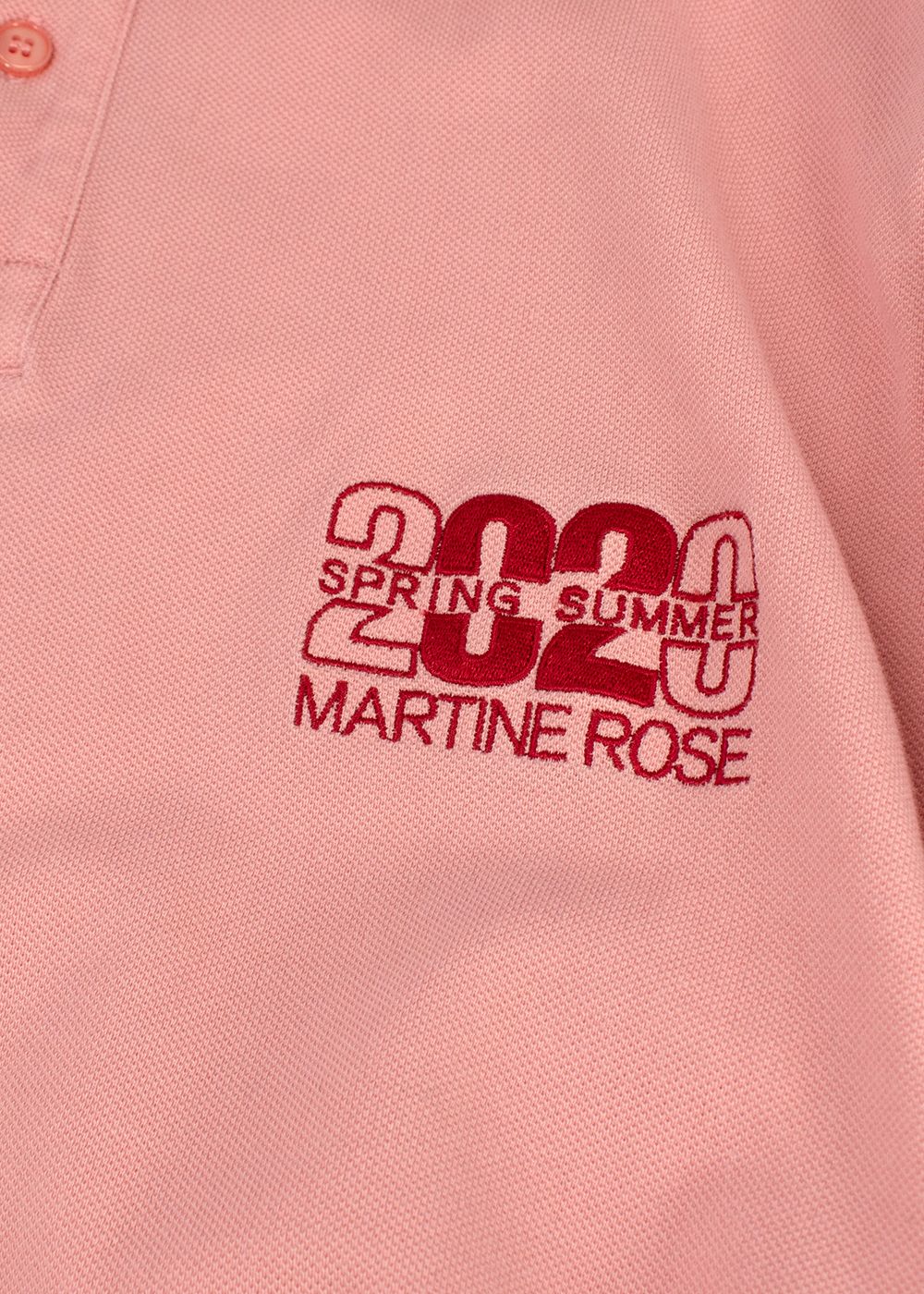 Men's Martine Rose Salmon Pink 2020 S/S Polo Shirt Size L cotton