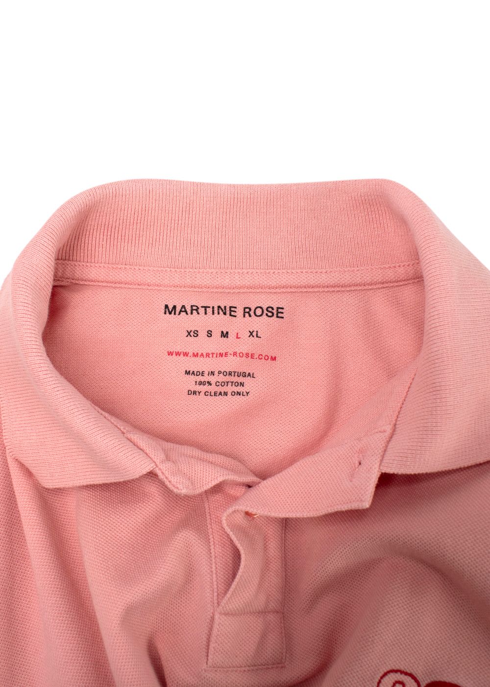 Men's Martine Rose Salmon Pink 2020 S/S Polo Shirt Size L cotton