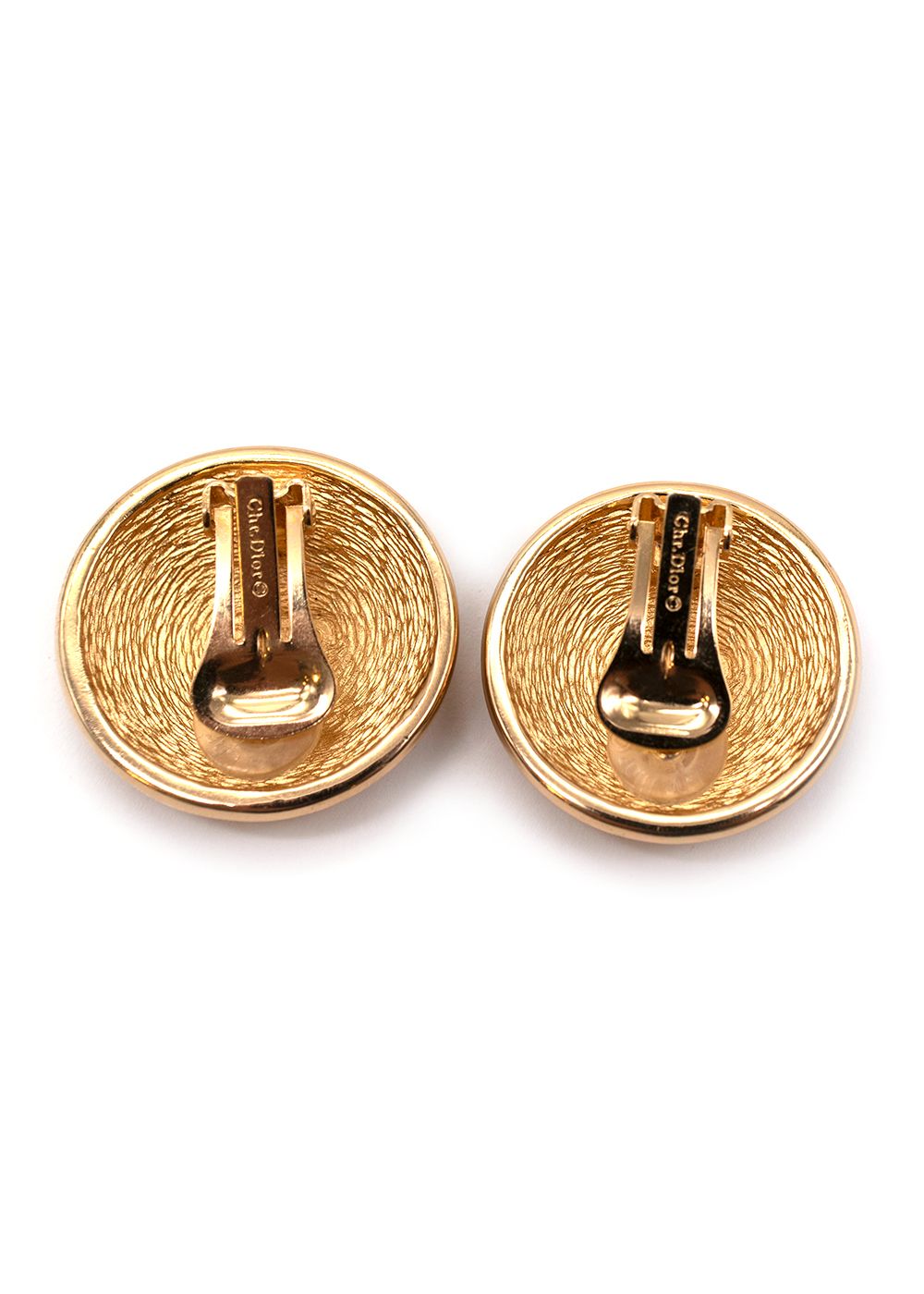 Dior CD Embossed Gold Earring gold tone metal