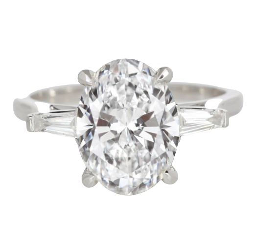 Verde 3ct IGI Certified Lab-grown Oval Cut VS2 Diamond Ring Silver k white gold/lab-grown diamond