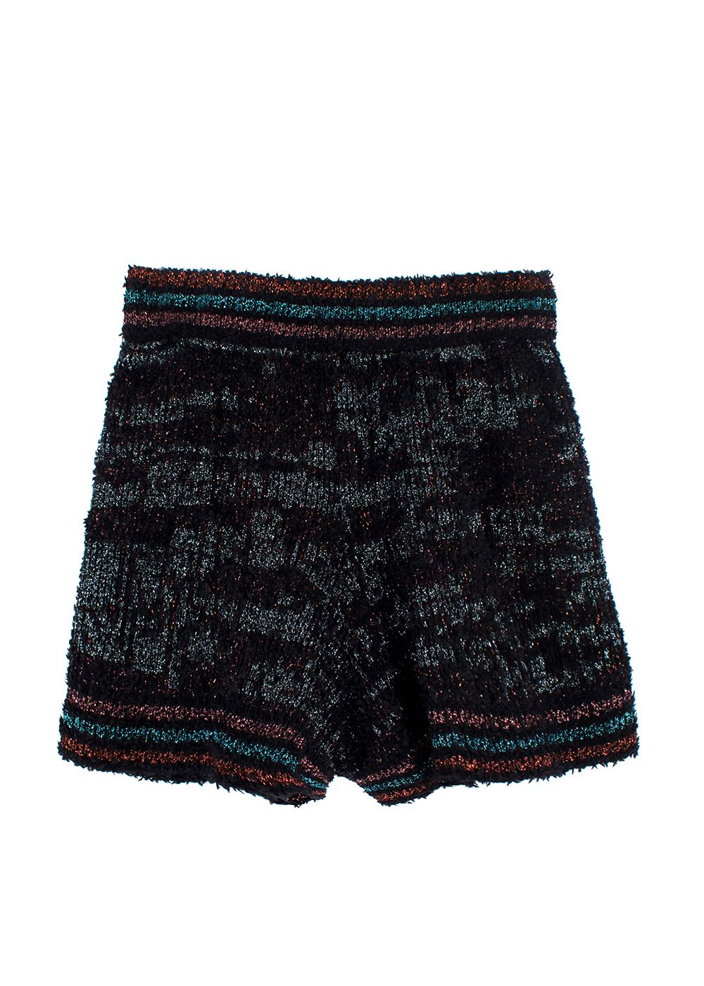 Preowned M Missoni Black Metallic Knitted Shorts Size XXS polyamide/viscose