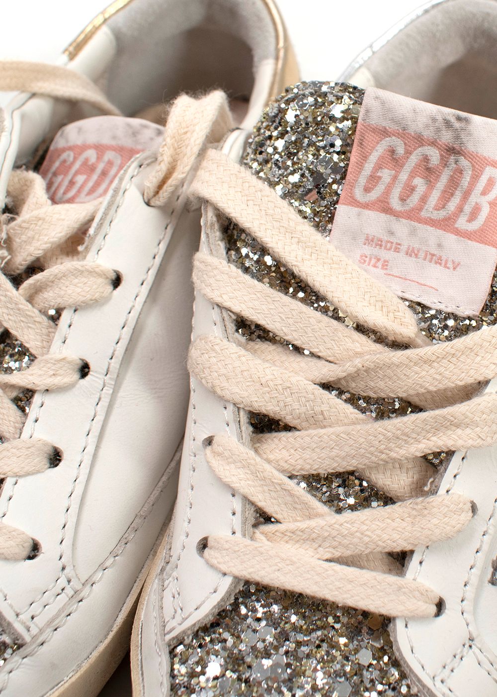 Boys Golden Goose Kids Superstar Glittered Trainers 28 Size 10 Years + White leather