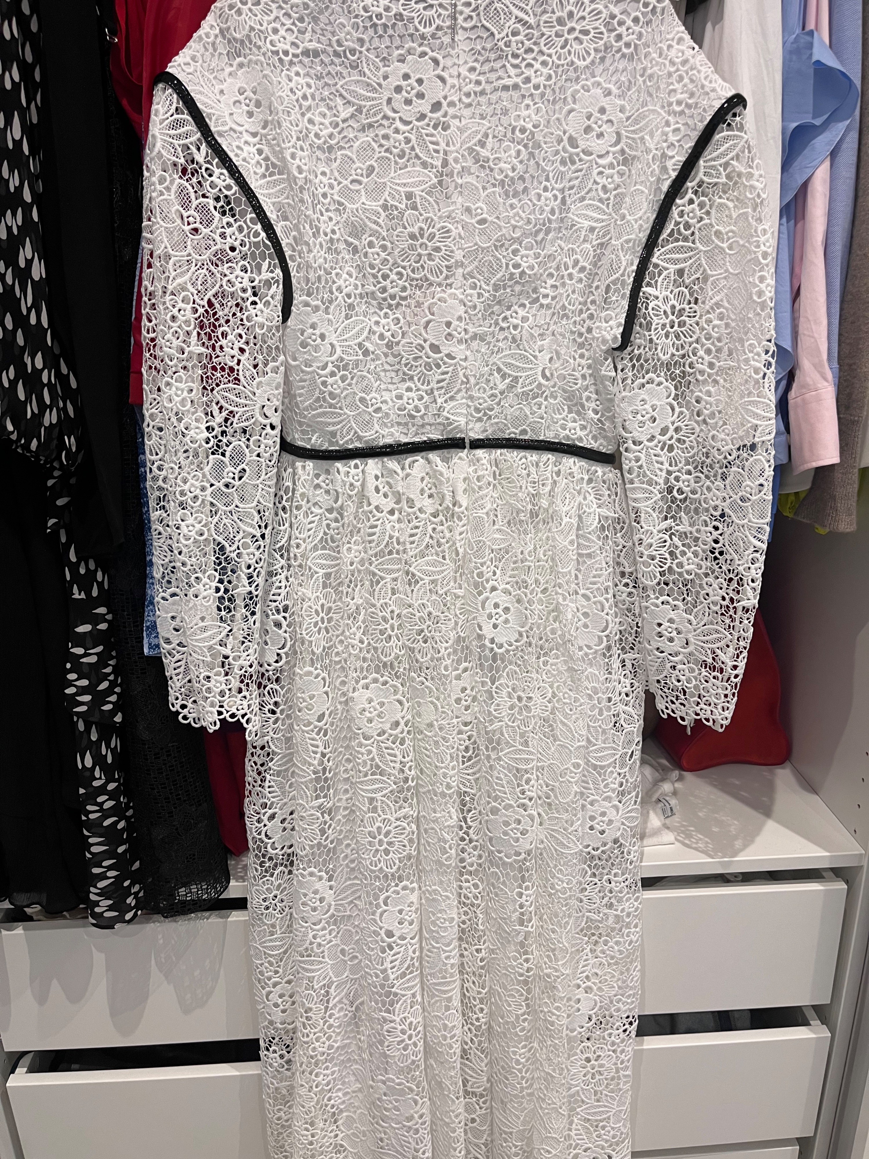 Christopher Kane Embellished guipure lace midi dress Size XS White