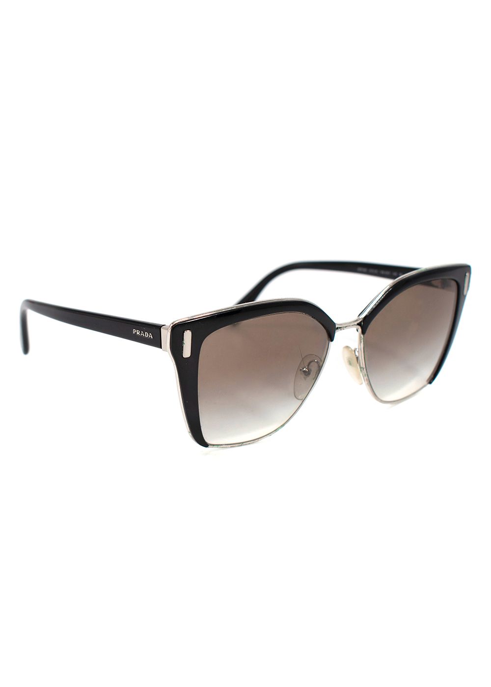 Preowned Prada Black Cat-eye Sunglasses metal