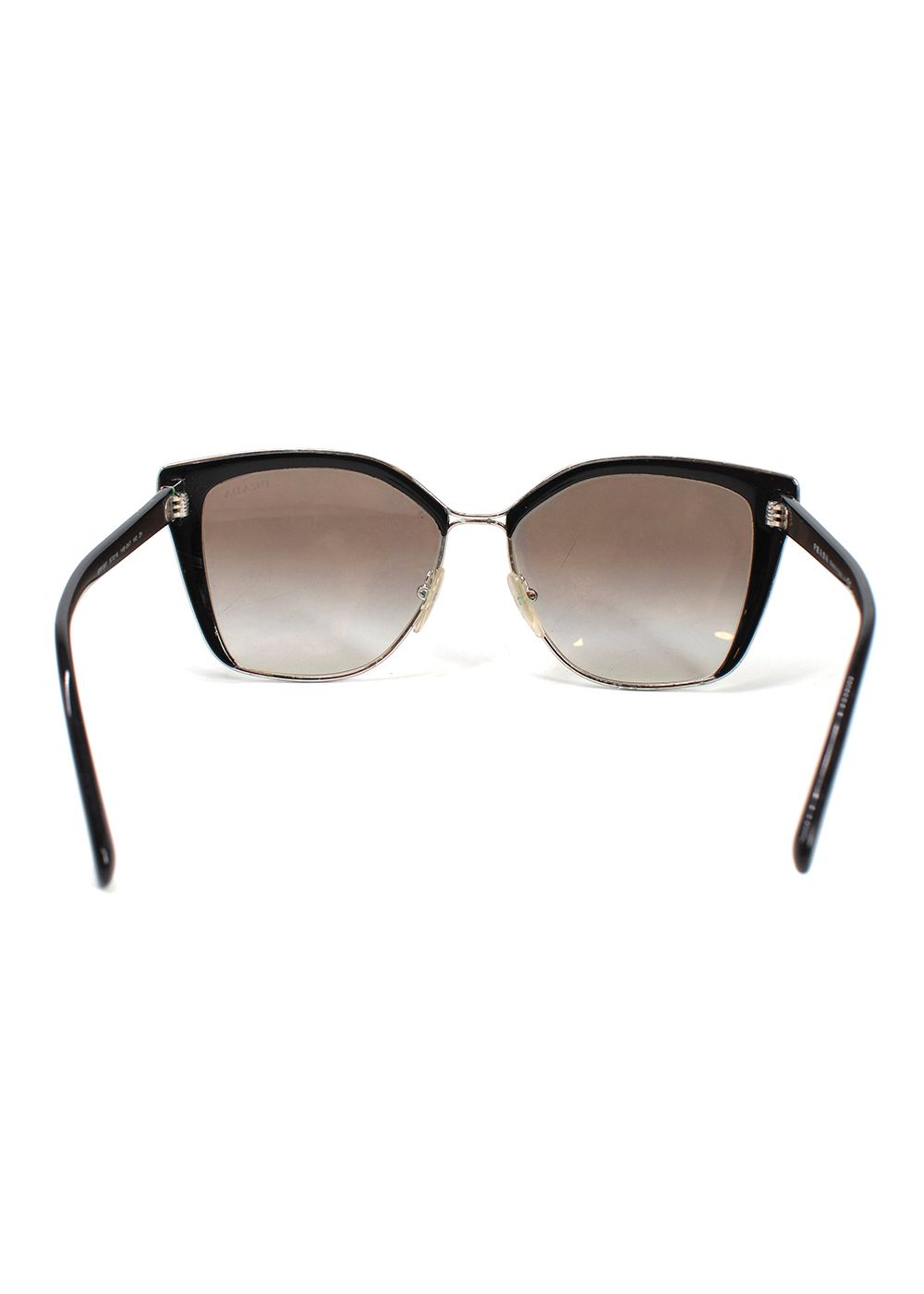 Preowned Prada Black Cat-eye Sunglasses metal