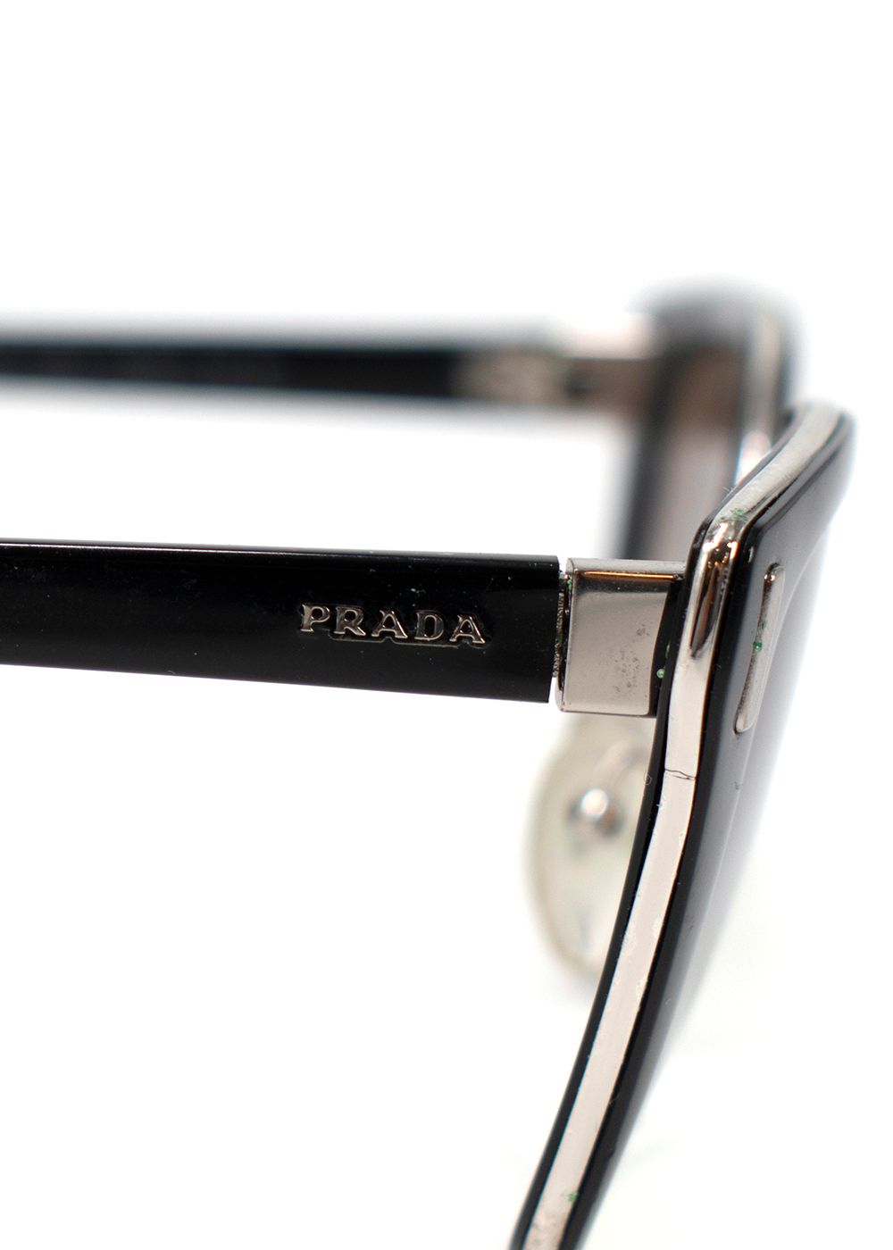 Preowned Prada Black Cat-eye Sunglasses metal